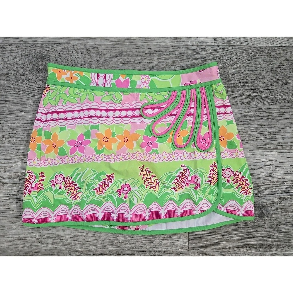 Lilly Pulitzer Girls‎ Size 7 Mini Shorts Skirt Skort Green Multicolor Back Zip